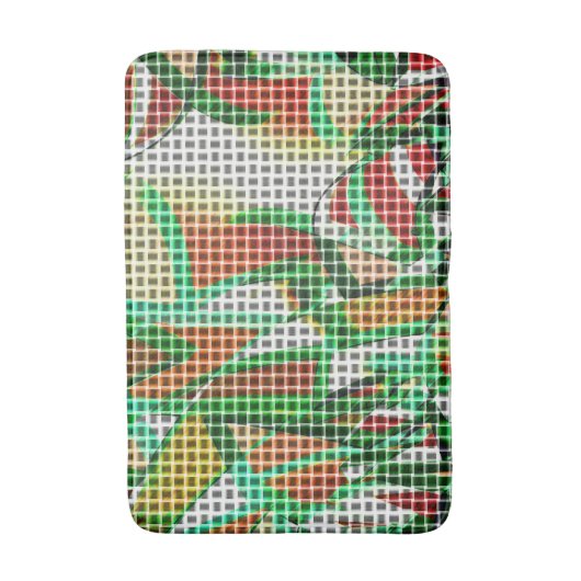 Een geweven mandje over een foto van gras kijken badmat (Voorkant Verticaal)