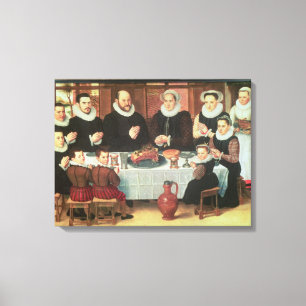 Een Gezegde van de familie voor de maaltijd, 1585 Canvas Afdruk