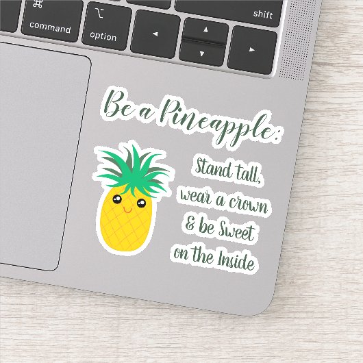 Een Gezegde voor ananas-Inspirerend prijsopgave Sticker (Detail)