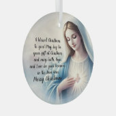 Een gezegend kerstfeest met de Maagd Maria Glas Ornament (Voorkant Rechts)