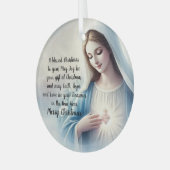 Een gezegend kerstfeest met de Maagd Maria Glas Ornament (Voorkant links)