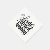 Een gezegend konijn Pasen kalligrafie Papier serve Servet (Hoek)