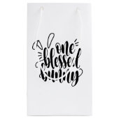 Een gezegende Bunny Pasen kalligrafie | Cadeautasj Klein Cadeauzakje (Achterkant)