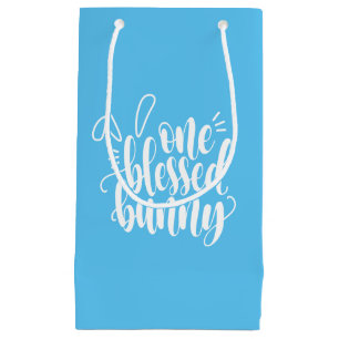 Een gezegende Bunny Pasen kalligrafie   Cadeautasj Klein Cadeauzakje