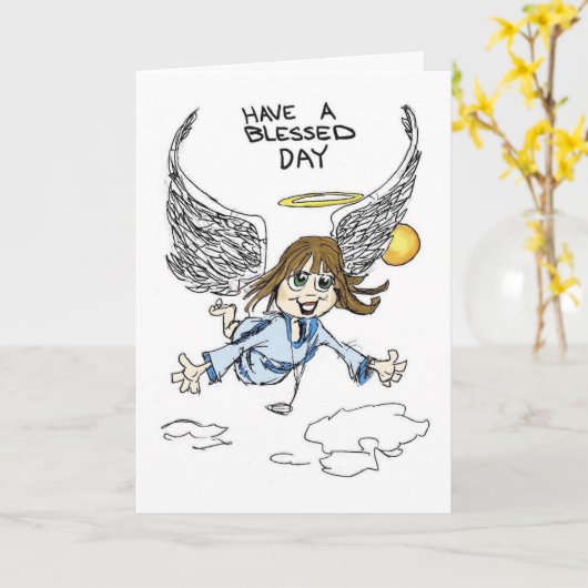 Een gezegende dag! Kaart van vriendschap (Gele Bloem)