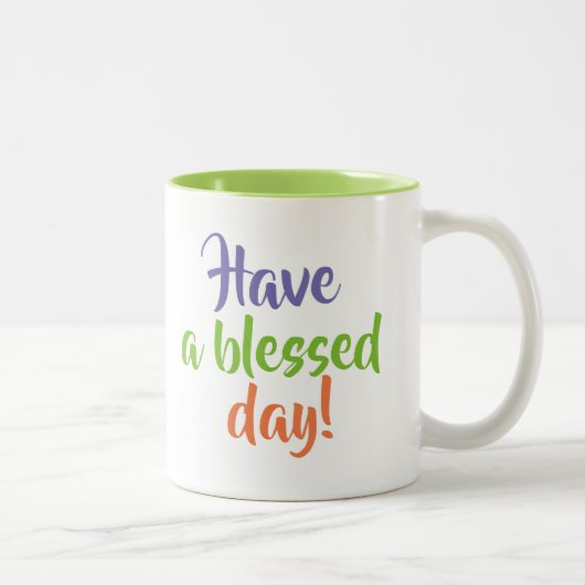 "Een gezegende dag" mok (Rechts)