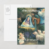 Een gezegende kerst feestdagenkaart (Voorkant / Achterkant)
