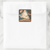Een gezegende kerst vierkante sticker (Tas)