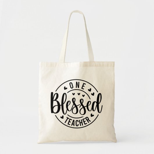 Eén gezegende leraar typografie tote bag (Voorkant)