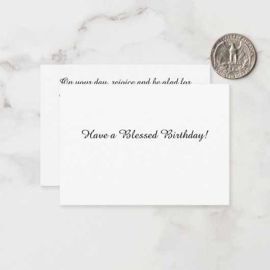 Een gezegende verjaardagsbrief Kaart Notitiekaartje (Voorkant / Achterkant in situ)