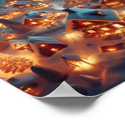 Een gezellig kerstdorp poster (Hoek)