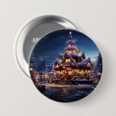 "Een gezellig kerstverblijf" Ronde Button 7,6 Cm (Voorkant /achterkant)