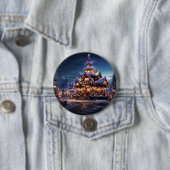 "Een gezellig kerstverblijf" Ronde Button 7,6 Cm (In situ)