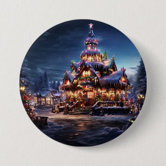 "Een gezellig kerstverblijf" Ronde Button 7,6 Cm