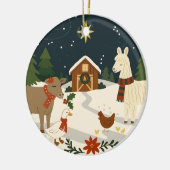 Een gezellig landelijk kerstornament keramisch ornament (Links)