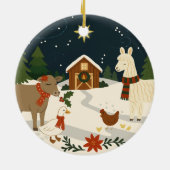 Een gezellig landelijk kerstornament keramisch ornament (Achterkant)