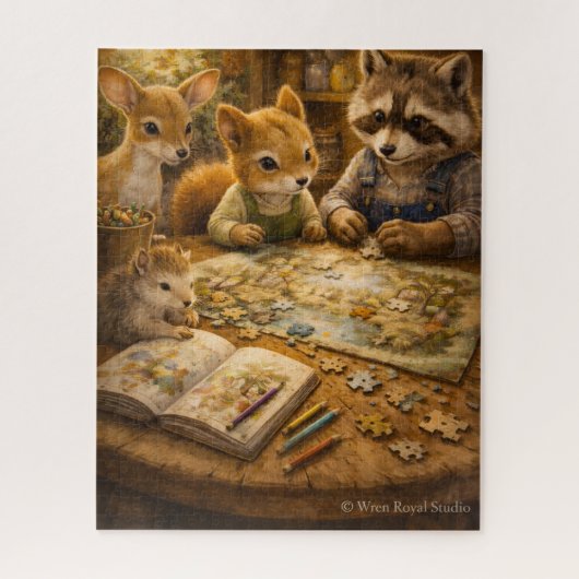 Een gezellige avond bij Pinecone Hollow Legpuzzel (Verticaal)