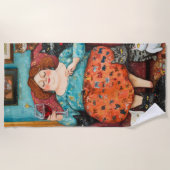 Een gezellige avond met kinderloze kattendame strandlaken (Voorkant)