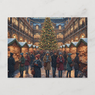 Een gezellige Covent Garden - Kerstmis in Londen Feestdagenkaart