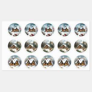 Een gezellige huis sticker die je het gevoel kerst