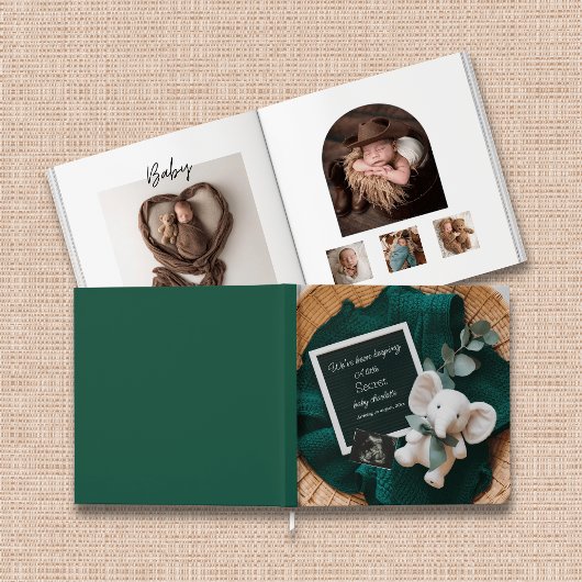 Een gezellige Neutral basket keepsake baby fotoboe Gastenboek