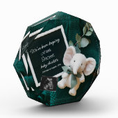 Een gezellige Neutral basket zwangerschapsaankondi Fotoblokken (Links)