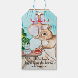 Een gezellige tekening van een schattige eekhoorn cadeaulabel