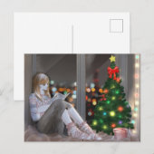 Een gezellige winternacht. feestdagenkaart (Voorkant / Achterkant)