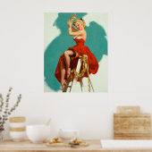 Een Gezet Job Meisje Art Pin Up Poster (Keuken)