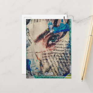 Een gezicht en woorden abstracte vrienden grap col briefkaart