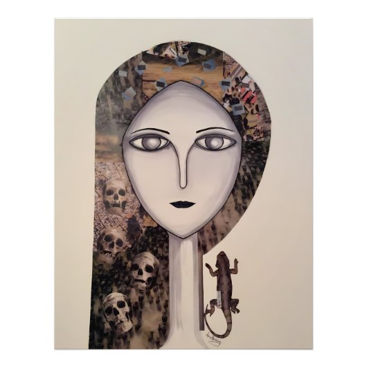 Een gezicht tussen werelden foto afdruk (Voorkant)