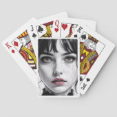 Een gezichtsopname van porselein met gebarsten zie pokerkaarten (Achterkant)