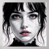 Een gezichtsopname van porselein met gebarsten zie poster (Voorkant)