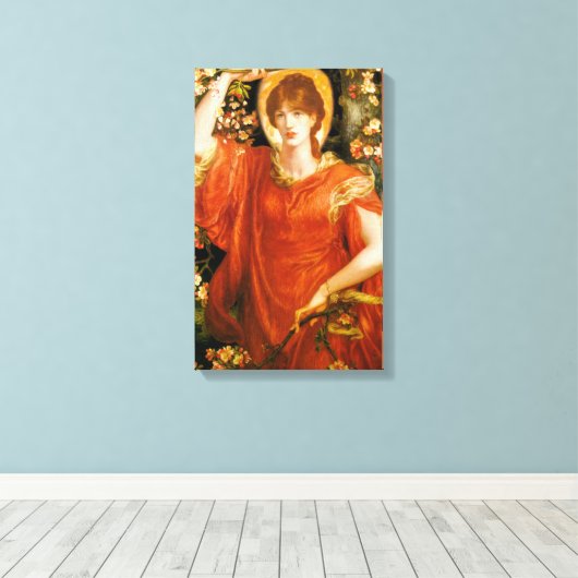 Een gezichtsvermogen van Fiametta (Roodharige Vrou Canvas Afdruk (Insitu (Houten vloer))