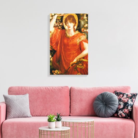 Een gezichtsvermogen van Fiametta (Roodharige Vrou Canvas Afdruk (Insitu (Woonkamer))