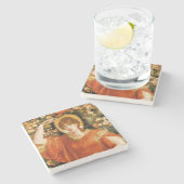 Een gezichtsvermogen van Fiametta (Roodharige Vrou Stenen Onderzetter (Zijkant)