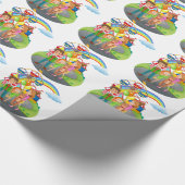 Een gezin in het pretpark cadeaupapier (Hoek)