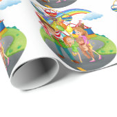Een gezin in het pretpark cadeaupapier (Rol Hoek)