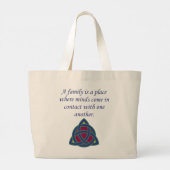 Een gezin is een plaats - een familiekwartaal grote tote bag (Achterkant)