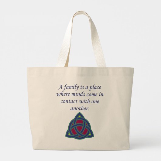 Een gezin is een plaats - een familiekwartaal grote tote bag (Achterkant)