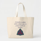 Een gezin is een plaats - een familiekwartaal grote tote bag (Voorkant)