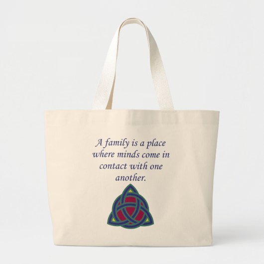 Een gezin is een plaats - een familiekwartaal grote tote bag (Voorkant)