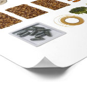 Een gezond voedselnet op een witte achtergrond. poster (Hoek)