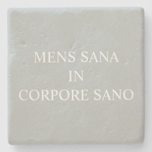 Een gezonde geest in een gezond lichaam, Latijn gr Stenen Onderzetter