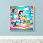 "EEN GEZONDE GLIMLACH IS DE MOOISTE VAN ALLEMAAL" CANVAS AFDRUK (Insitu (Houten vloer))