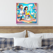 "EEN GEZONDE GLIMLACH IS DE MOOISTE VAN ALLEMAAL" CANVAS AFDRUK (Insitu (Slaapkamer))