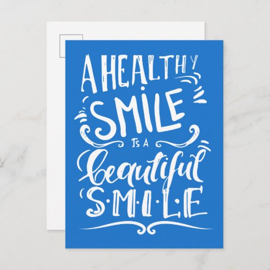 Een gezonde glimlach is een mooie glimlach briefkaart (Voorkant / Achterkant)