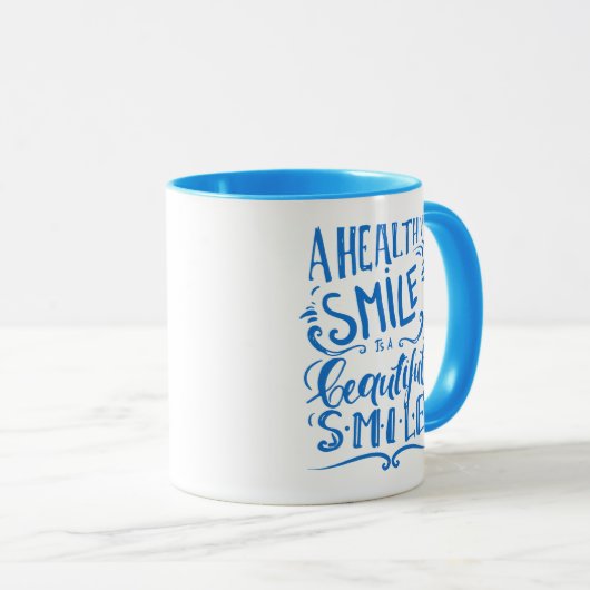 Een gezonde glimlach is een mooie glimlach mok (Voorkant rechts)
