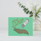 Een gezouten Slug Pun Funny Animal Joke Briefkaart (Staand voorkant)