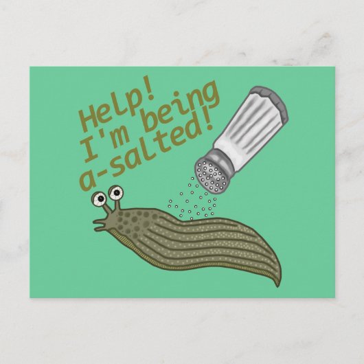 Een gezouten Slug Pun Funny Animal Joke Briefkaart (Voorkant)